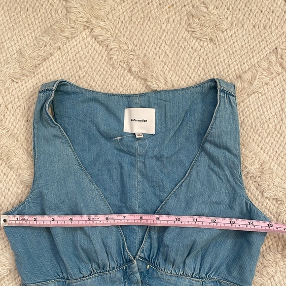 New Reformation Sebastian Denim Midi Dress - Picture 7 of 9